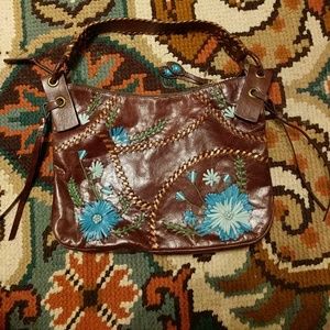 Isabella Fiore leather tote bag brown floral